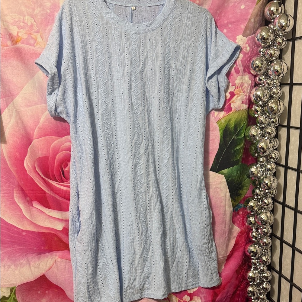Tunic dress Medium - Light Blue Eyelet